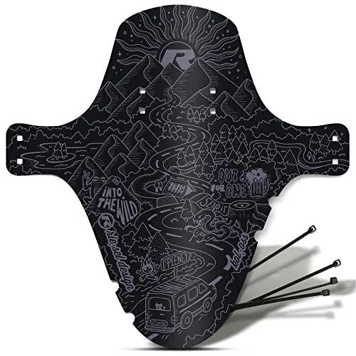 Riesel Design® 1x Mudguard - kol:OSS - XL MTB Schutzblech inkl. Kabelbinder/Stylischer MTB Schmutzfänger/Mountainbike Schutzblech als Spritzschutz für alle Radgrößen