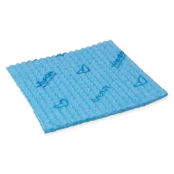 Vileda Professional Breazy Kurzzeittuch, 35 x 35,5 cm, Putztuch mit patentierter Wellenstruktur für 40% höhere Schmutzaufnahme, 1 Packung = 25 Stück, blau 120124