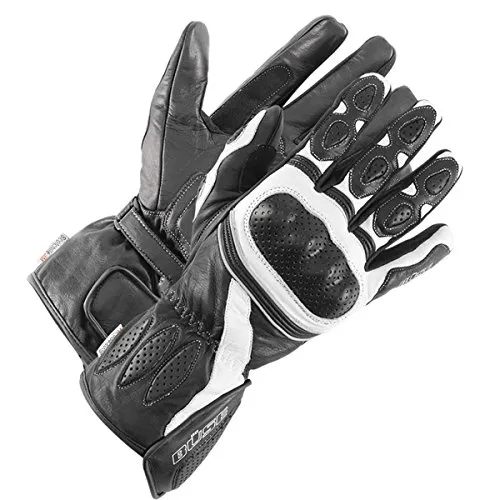 Büse Pitlane Handschuhe 2XL, schwarz-weiss - Motorradhandschuhe mit ergonomischer Schnittführung und Belüftung im Leder für optimalen Komfort und Sicherheit beim Fahren.