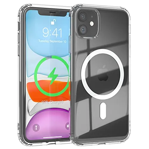 EAZY CASE - Premium Crystal TPU Hülle kompatibel mit iPhone 11 kompatibel mit Qi-Charging, Silikonhülle mit Kameraschutz, Slimcover, Handyhülle, Backcover, Durchsichtig, Transparent