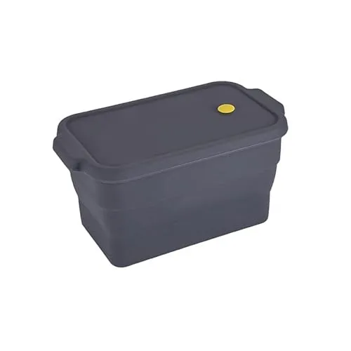 Windfromort Brotbackform Silikon - Brotbackform Kasten Faltbare 22.5x12.5x12.5cm - Kuchenform silikon aus Lebensmittelechtem Silikon, Hitzebeständig, Antihaftend und Wiederverwendbar - Grau