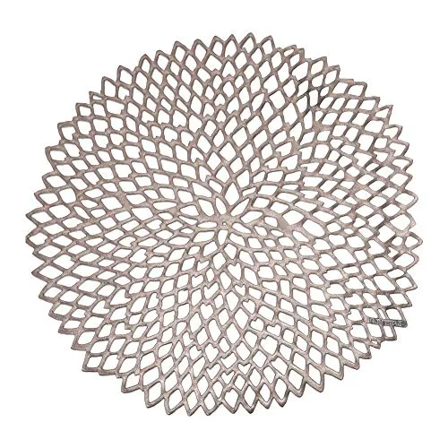 Chilewich Platzset Pressed Vinyl Dahlia Round Gunmetal in grau von Chilewich