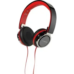 VIVanco Over-Ear-Kopfhörer Rot - Intensiver Bass & ausgewogener Sound, faltbar für einfachen Transport und mit Mikrofon für Smartphone-Nutzung