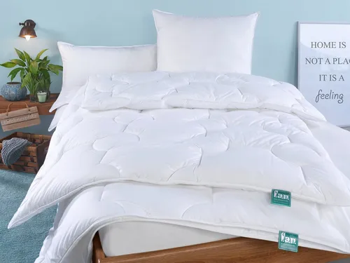 fan Kunstfaserkopfkissen Texas - Kissen mit 100% Polyesterfüllung und Baumwollbezug, allergikerfreundlich und bis 60°C waschbar, ideal für erholsamen Schlaf.