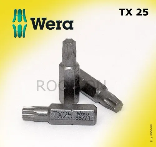 1x WERA TX25, Torx Bit, 867/1 Z Bits 1/4