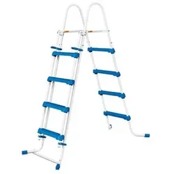 Poolleiter 132 cm - Rutschfeste Trittstufen für Aufstellpools - Poolzubehör mit herausnehmbarem Tritt, ideal für sicheres Ein- und Aussteigen aus Ihrem Aufstellpool.