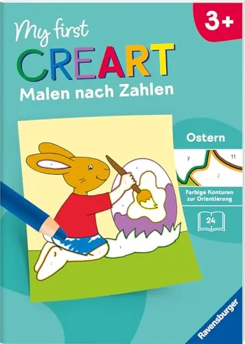 Ravensburger My first CreArt Malen nach Zahlen ab 3: Ostern, Malbuch, 24 Motive