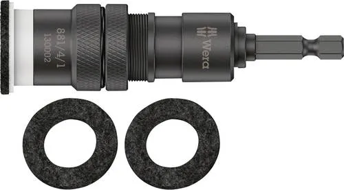Wera Bithalter 881/4/1 SB, 1/4 Zoll - 90mm mit Tiefenanschlag - Werkzeug-Set für präzisen Terrassenbau, mit individuell einstellbarem Tiefenanschlag und schützendem Filzring für makellose Holzdielen.