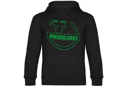 multifanshop Kapuzensweatshirt Mönchengladbach - Meine Fankurve - Hochwertiger Hoodie für Mönchengladbach-Fans, kuschelige Oberfläche und langlebige Drucke in brillanten Farben. Perfekt als Geschenk oder für sich selbst!