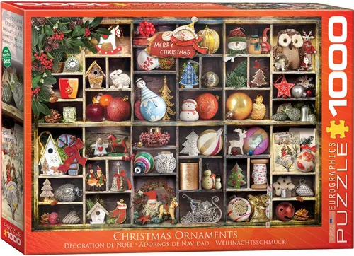 Puzzle 1000 Teile Puzzle - Puzzle - Festlicher Weihnachtsbaumschmuck, Puzzleteile