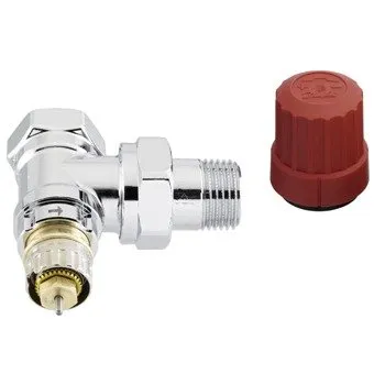 Danfoss Ventilgehäuse RA-NCX verchromt - Eckform 013G4237 - Hochwertiges verchromtes Ventilgehäuse in Eckform, ideal für präzise Voreinstellungen und langlebige Sanitärinstallationen.