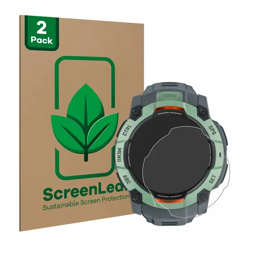 2x ScreenLeaf Displayschutzfolie für Garmin Instinct 3 AMOLED / Solar (45 mm)