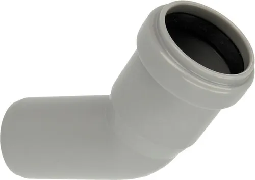 HT-Bogen - NW 40 - Winkel 45 ° / Bogenstück / Umlenkbogen / HT-Rohre / HTB Bogenstück / Abwasserrohr