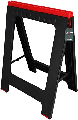 KOTARBAU® Arbeitsbock Klappbock Unterstellbock Gerüstbock Stützbock Schwarz-Rot 425 mm x 575 mm