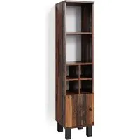 Vicco Midischrank Fynn, Eiche rustikal, 30 x 130.6 cm - Midischrank mit minimalistischem Design, bietet reichlich Stauraum für Badutensilien und passt perfekt in jede Einrichtung.