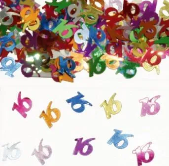 Metallic Konfetti WUNSCHZAHL Geburtstags Dekoration mit Zahlen 146,67€/kg