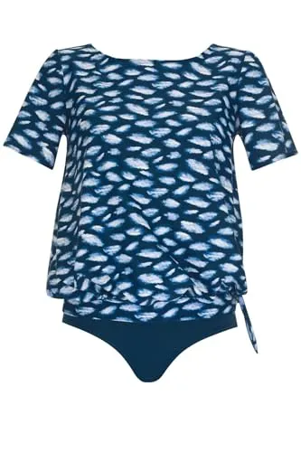 Sunmarin Tankini Unifarben Zweiteiler Set mit Grafikdruck