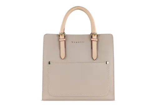 bugatti Ella Henkeltasche L - Beige - Stylische Handtasche in Beige mit praktischem Reißverschluss und abnehmbarem Schulterriemen. Ideal für Beruf und Freizeit – genügend Platz für alle Wertsachen!
