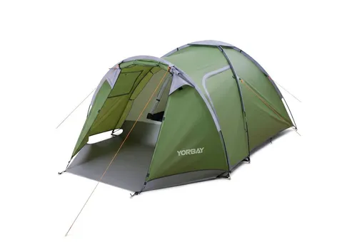 Yorbay Kuppelzelt für 3-4 Personen mit Vorraum - Vielseitiges Tunnelzelt für Camping und Outdoor-Aktivitäten. Wasserdicht und mit UV-Schutz, bietet es Platz für 3-4 Personen und hat einen praktischen Vorraum für Ihre Ausrüstung.