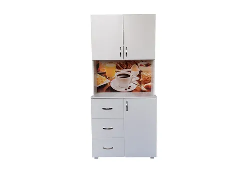 HTI-Line Küchenbuffet Blanca – Küchenschrank in Bistro Weiß - Buffetschrank mit 6 Fächern, 3 Schubladen und 3 Türen, ideal für eine stilvolle und praktische Kücheneinrichtung.