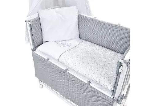 Baby-Delux Beistellbett Stillbett 90x40 weiß mit Matratze und Bettwäsche-Set