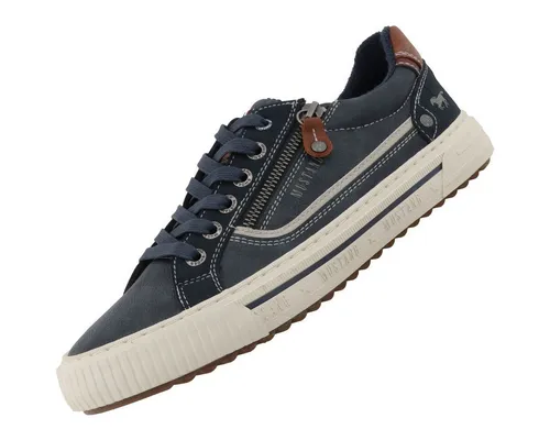 MUSTANG Herren Sneaker Navy EU 47 - Herren-Sneaker aus Synthetik mit weichem Frotteefutter für optimalen Tragekomfort und lässigen Style.