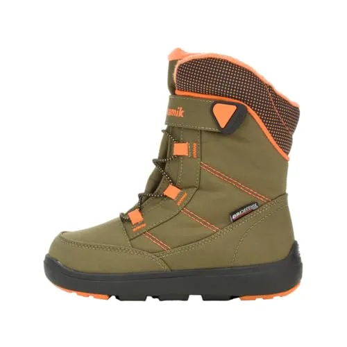 Kamik Kid's Stance 2 Winterschuhe 23 - Oliv/Braun - Stiefel für Jungen, ideale warme Winterschuhe mit Schnellschnürung, wasserdicht und isolierend für kalte Tage. Perfekt für Freizeitaktivitäten!