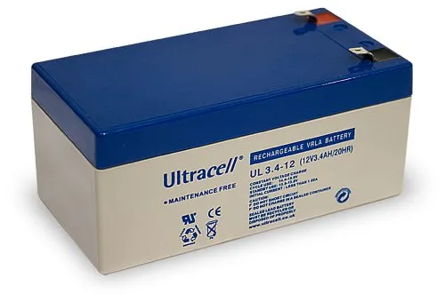 Wentronic Blei-Akku (Ultracell) 12 V, 3,4 Ah (Faston 187-4,8mm)