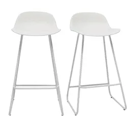 Miliboo ELLA Design-Barhocker H65 cm (2er-Satz) in weiß von Miliboo
