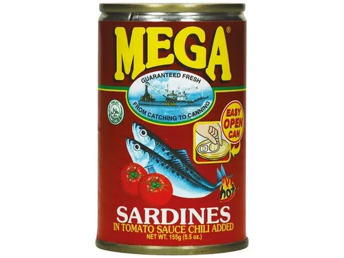 155g Mega Sardinen in Tomaten Sauce Chili scharf Sardines Tomato Sauce Chili
