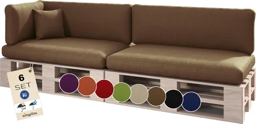 sunnypillow Palettenkissen Outdoor 6er Set