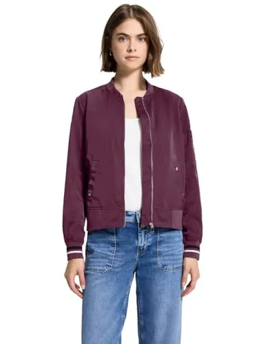 Street One Studio Damen Blouson mit Zipper - Leichte Funktionsjacke mit Stehkragen und sanftem Glanz, ideal für lässige Outfits und aktive Tage.