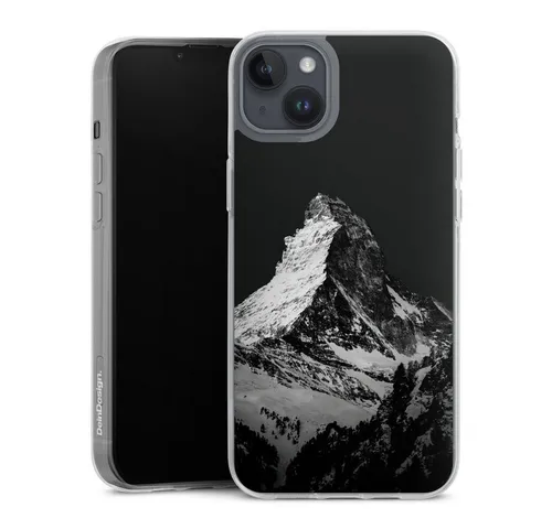 DeinDesign Handyhülle Berg Schnee Alpspitze Snow Capped Mountains Grayscale, Apple iPhone 14 Plus Silikon Hülle Bumper Case Handy Schutzhülle
