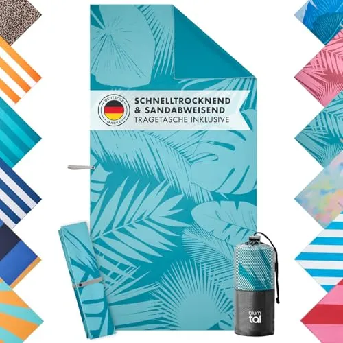 Blumtal Strandtuch XXL aus Mikrofaser in blau von Blumtal