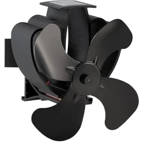 Valo Ofenventilator Kaminventilator für Ofenrohr - Sonstiges Kaminzubehör mit 46-Grad-Drehfunktion für effiziente Wärmeverteilung, geräuschlos und stromlos, ideal für ein gemütliches Zuhause.