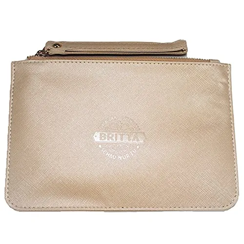 Persönliche Clutch und Kosmetiktasche mit Name: Britta - aus Kunstleder in Pastellfarben - Damen Abendtasche - Geschenk / zum Verschenken - Elegant und Individuell mit Namen und Spruch