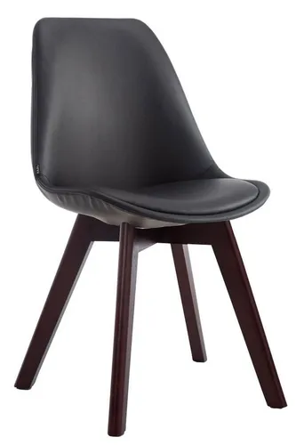 CLP Stuhl Manado aus Kunstleder mit Holzbeinen, schwarz walnuss - Esszimmerstuhl Manado – Moderner Look mit optimalem Komfort! Pflegeleichtes Kunstleder und gepolsterte Sitzfläche sorgen für angenehmes Sitzen über Stunden. Ideal für stilvolle Essbereiche.