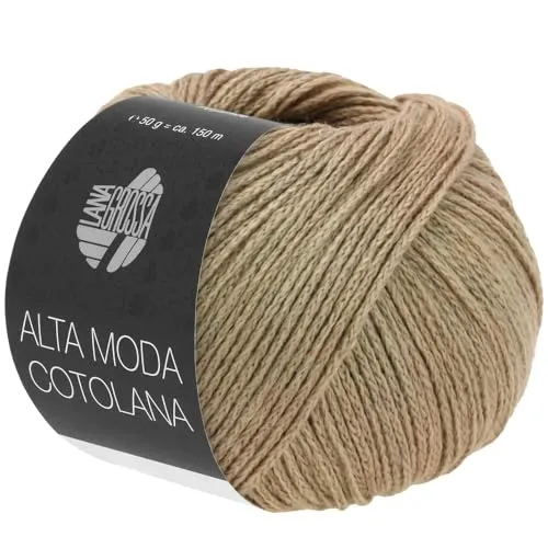 LANA GROSSA Alta Moda Cotolana | Edles Kettengarn aus 45% Schurwolle (Merino superwash), 45% Pima Baumwolle & 10% Polyamid| 50g Wolle zum Stricken & Häkeln | 150m Garn FB 38