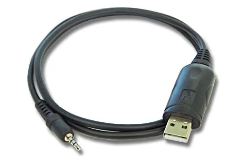 vhbw USB Programmierkabel kompatibel mit Motorola AXU4100, CP180, CP185, AXV5100, CP160, CP125, CP150, CP140, CP040, Commander 245 Funkgerät, schwarz