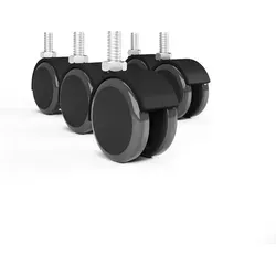 Ms Beschläge - Bürostuhlrolle 50mm Möbelrolle Bodenschonend Ersatzrolle 8mm Ohne Bremse 5er Pack