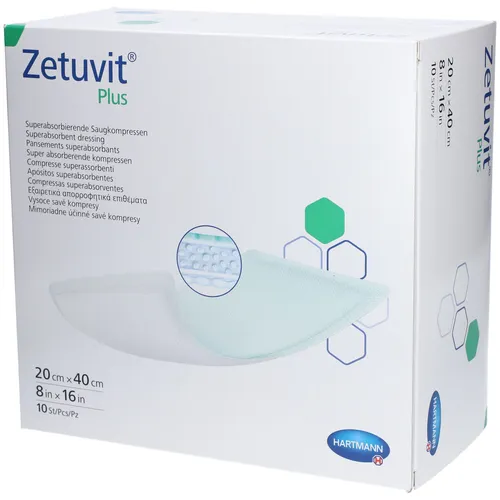 Zetuvit Plus Extrastarke Saugkompresse steril - 10 Stück - Kompressen & Verbände - Hohe Saugfähigkeit für optimale Wundversorgung, ideal für die postoperative Pflege.