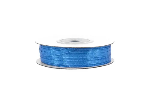 Creativery Satinband, Satinband 3mm x 25m Rolle Mittelblau