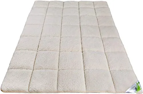 franknatur - Unterbett Lammflor mit Merino Schurwolle Matratzen-Auflage 180x200