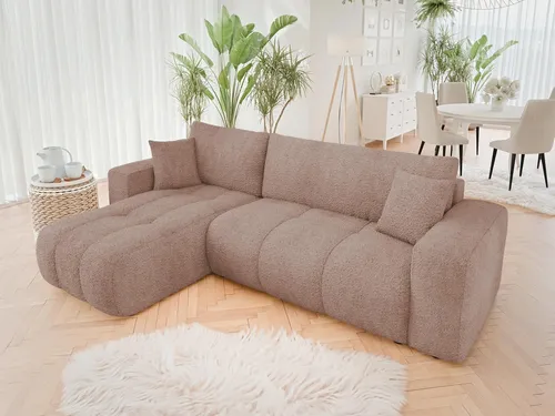 MIRJAN24 Ecksofa Furyn - Universal L-Form mit Schlaffunktion und Bettkasten in Coral 45 - Sofas: Ecksofa Furyn mit universeller Seite, schlaffunktional und praktischen Bettkasten für zusätzlichen Stauraum. Ideal für jedes Wohnzimmer!