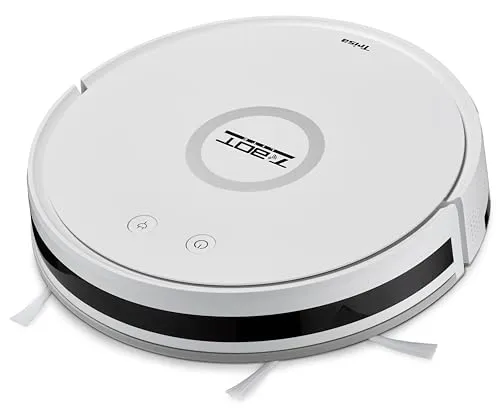 Trisa Roboterstaubsauger T-Bot Lite - Saugroboter mit Fernsteuerung und HEPA Filter, ideal für Allergiker. Effiziente Reinigung auf Hartböden und Teppichen für bis zu 90 Minuten.