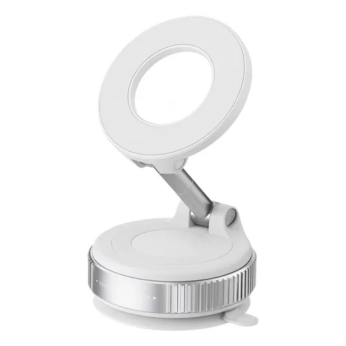 Handyhalterung 360° Drehbar Magnet und Klebepad, faltbar und vielseitig in weiß