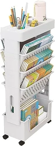 Bewegliches Klassenzimmer-Bücherregal am Schreibtisch - Büro-Bücherregale, platzsparend und einfach zu montieren – ideal für die Organisation von Büchern und Zeitschriften in jedem Raum.