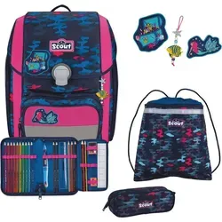 Scout Schulranzen Set Genius Dessin Magic Sea 6-teilig - Schulranzen Set für Mädchen, inklusive praktischen Brustbeutel und ergonomischem Design für optimalen Tragekomfort.