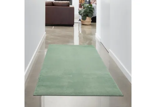 Carpetia Teppich Wohnzimmer Shaggy Teppich mit weichem Hochflor in grün, rechteckig, Höhe: 18 mm