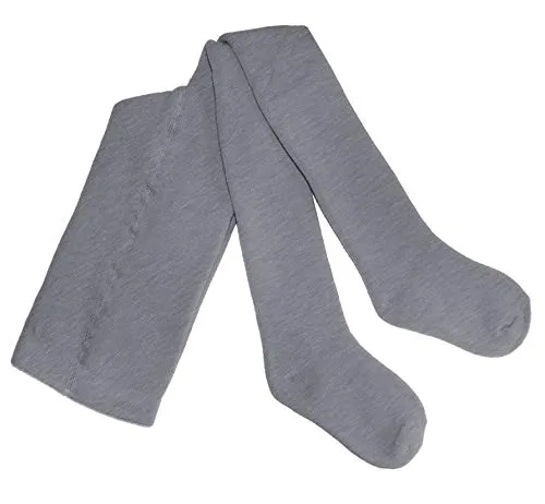 Weri Spezials Baby und Kinder Frotee Strumpfhosen Thermo Strumpfhosen Plüsch - mit verschiedenen Muster-und Farbvariationen. (134-146, Grau meliert Uni)